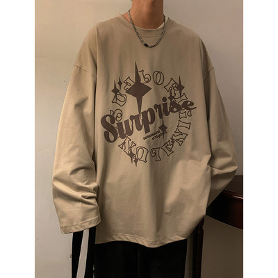 Ανδρική ρετρό μακρυμάνικη μπλούζα με γράμματα