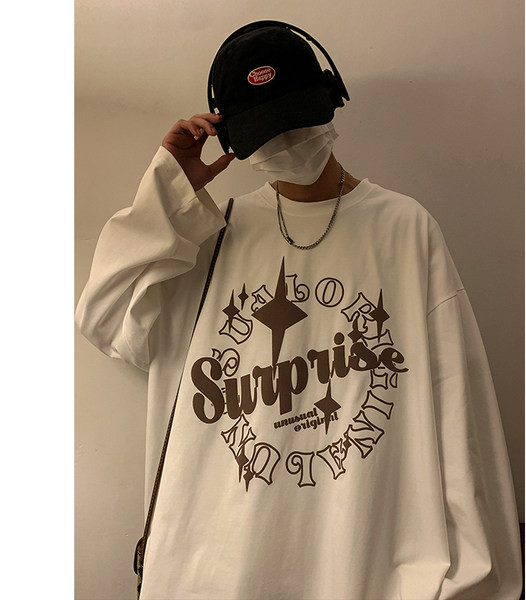 Ανδρική ρετρό μακρυμάνικη μπλούζα με γράμματα