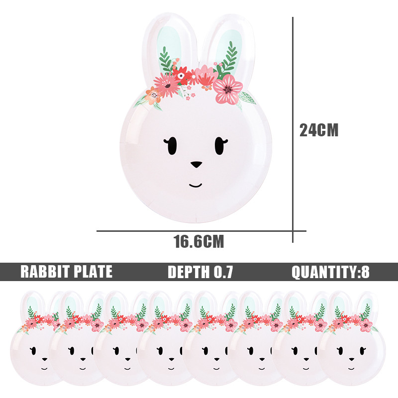 Lihavõttepeo ühekordsed lauanõud Küülikukujulised nõud Sünnipäevapeo Beebiõhtu Kaunistus Lastele Pulmapeotarbed