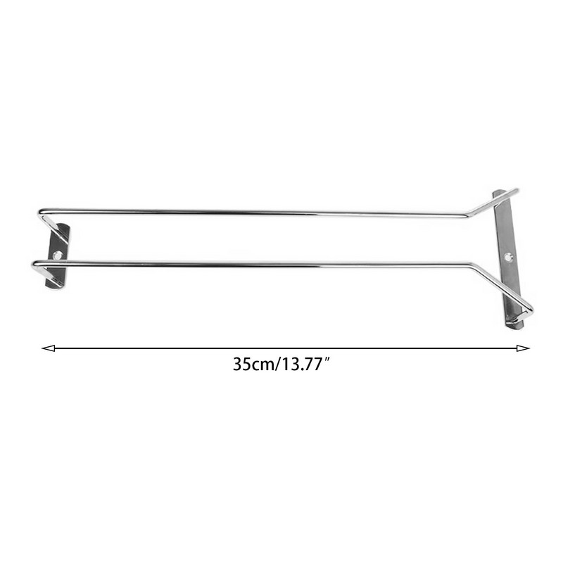 35 cm seinale kinnitatav veiniklaasihoidja Kvaliteetne hoiurest Köögikapi korraldaja roostevabast terasest baari riidepuu riiul