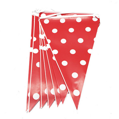 Dekorácie na narodeninovú párty s červeno-bielymi bodkami, jednorazový riad, taniere s bodkami, obrúsky, bannery, slamky