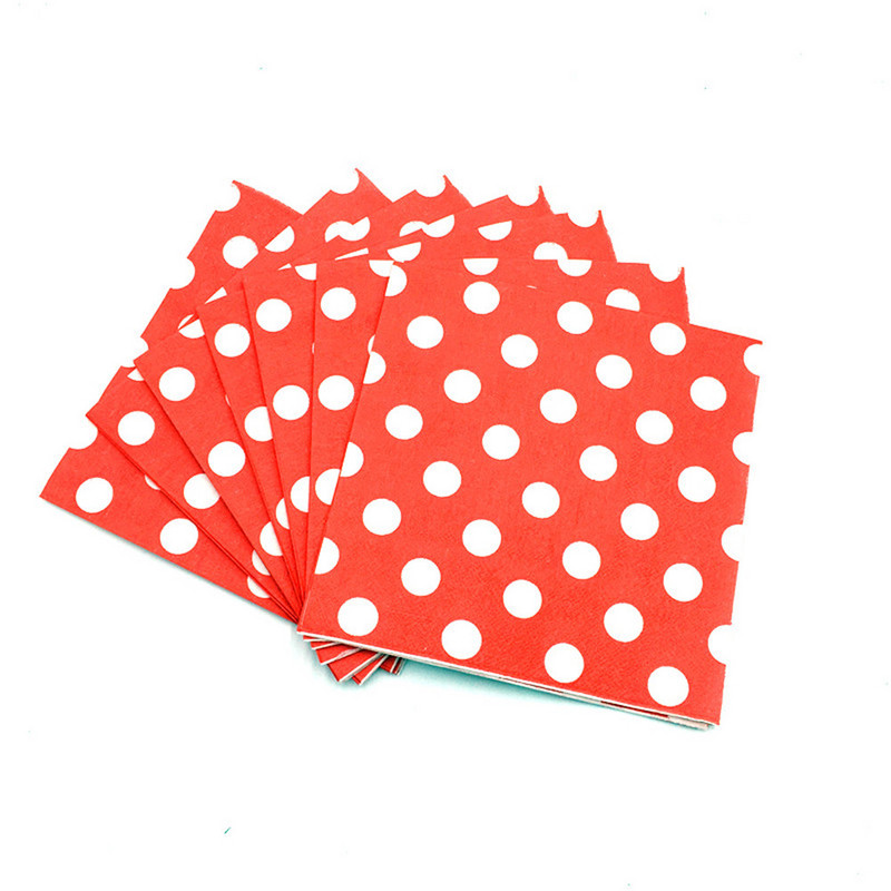 Dekorácie na narodeninovú párty s červeno-bielymi bodkami, jednorazový riad, taniere s bodkami, obrúsky, bannery, slamky