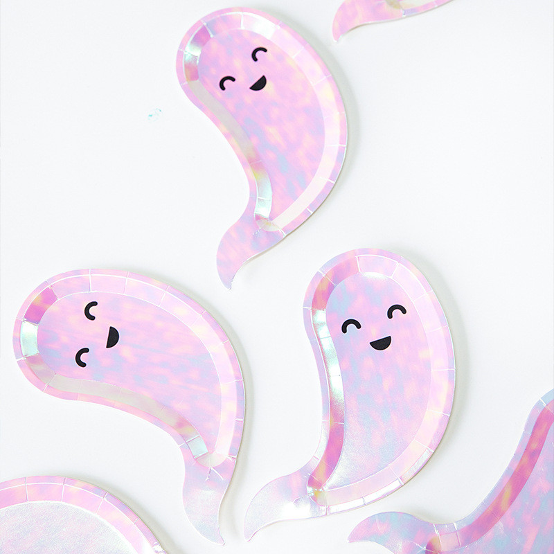 Halloween Ghost Vesela de unica folosinta Decoratiuni pentru Halloween Fericit Farfurii de hartie Cesti Servetel