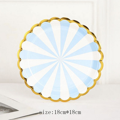 10 τμχ Επιτραπέζιο σκεύος μιας χρήσης Bronzing 18x18cm Χάρτινα πιάτα 250ml Κύπελλο Πάρτυ για Γενέθλια Προμήθειες Μπομπονιέρες Γάμου Επετείου