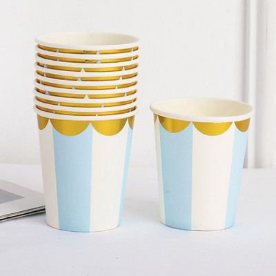 10 τμχ Επιτραπέζιο σκεύος μιας χρήσης Bronzing 18x18cm Χάρτινα πιάτα 250ml Κύπελλο Πάρτυ για Γενέθλια Προμήθειες Μπομπονιέρες Γάμου Επετείου