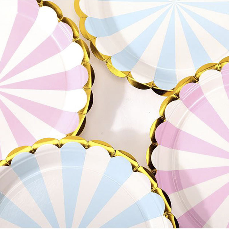 10 τμχ Επιτραπέζιο σκεύος μιας χρήσης Bronzing 18x18cm Χάρτινα πιάτα 250ml Κύπελλο Πάρτυ για Γενέθλια Προμήθειες Μπομπονιέρες Γάμου Επετείου