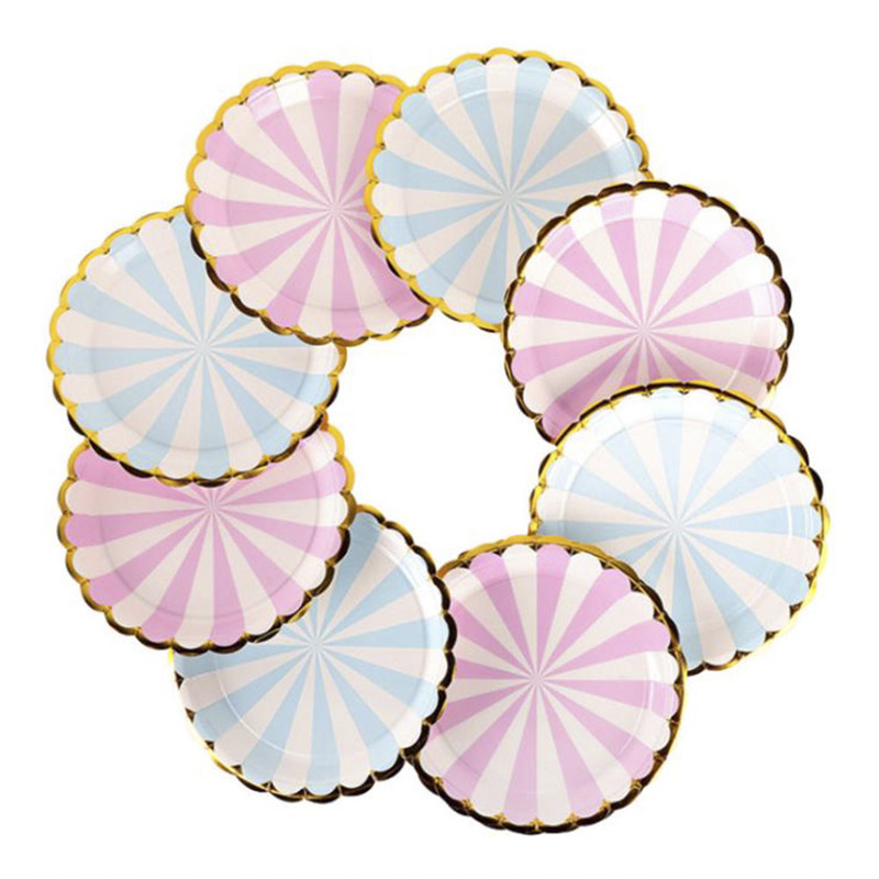 10 τμχ Επιτραπέζιο σκεύος μιας χρήσης Bronzing 18x18cm Χάρτινα πιάτα 250ml Κύπελλο Πάρτυ για Γενέθλια Προμήθειες Μπομπονιέρες Γάμου Επετείου