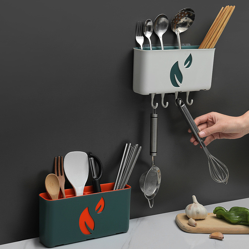 Bețișoare noi, montate pe perete, linguriță, suport pentru prosoape, raft de depozitare din plastic, veselă, suport de uscare, cârlige, accesorii de bucătărie