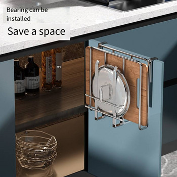 Мултифункционален шкаф Висящ кухненски багажник Дъска за рязане Закачалка за шкафове Окачване на стена за съхранение Поставка за капаци на чаши за вино