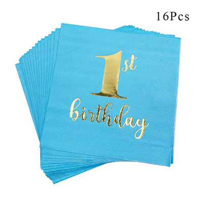 Accesorii de decorare pentru petrecerea de ziua de naștere preferate pentru copii Veselă de unică folosință/farfurie/cană/furculiță/pentru Baby Shower băiat fată 1 an ding Dec