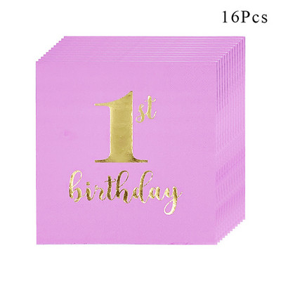 Accesorii de decorare pentru petrecerea de ziua de naștere preferate pentru copii Veselă de unică folosință/farfurie/cană/furculiță/pentru Baby Shower băiat fată 1 an ding Dec