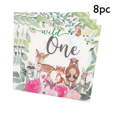 Wild One Posuđe Animal Party Decor Party One 1st Birthday Party Decor Kids Safari Woodland Forest Theme Jungle Animal Decor