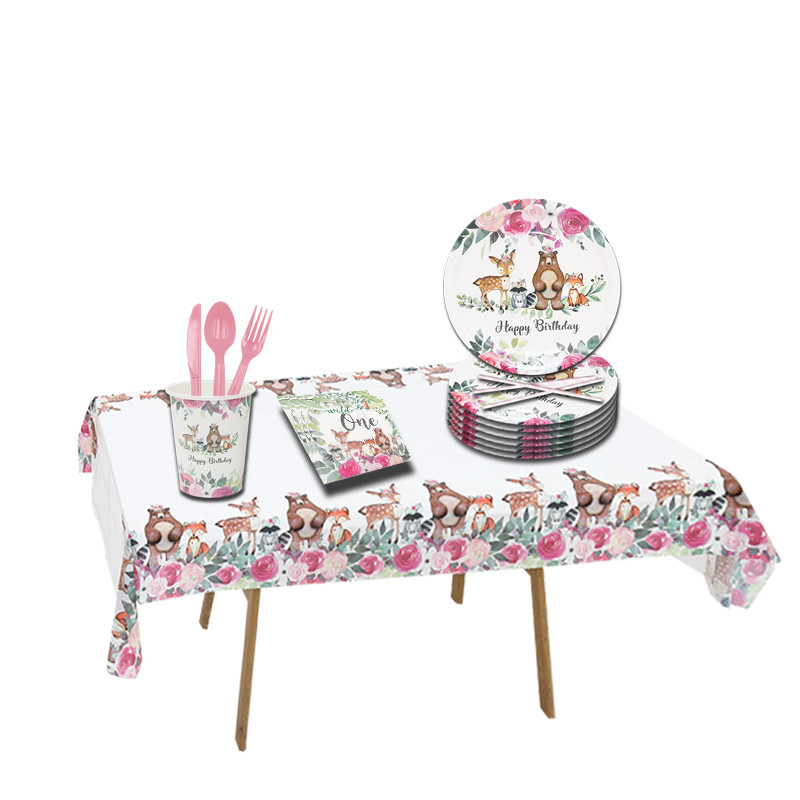 Wild One Posuđe Animal Party Decor Party One 1st Birthday Party Decor Kids Safari Woodland Forest Theme Jungle Animal Decor