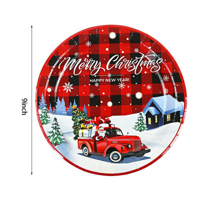 Χριστουγεννιάτικο Σετ σερβίτσιο μιας χρήσης για χριστουγεννιάτικο πάρτι Χριστουγεννιάτικη διακόσμηση για το σπίτι 2023 Navidad