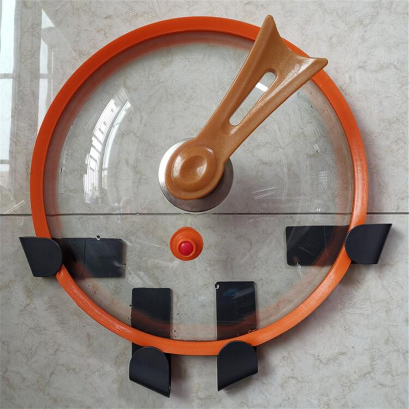 2/4/6 tk Potikaane hoidik Seinale paigaldatav rippuv hoidik Pannipoti kaane riiuli poti kaanehoidja Kodune hoiustamisrest lõikelaua korraldaja