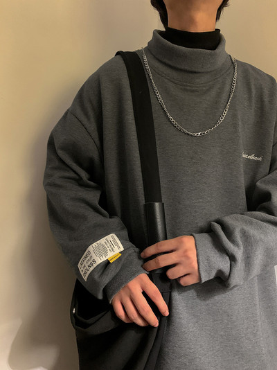 Φαρδύ μοντέλο ανδρική μπλούζα με λογότυπο και γιακά πόλο