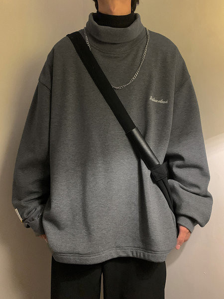 Φαρδύ μοντέλο ανδρική μπλούζα με λογότυπο και γιακά πόλο