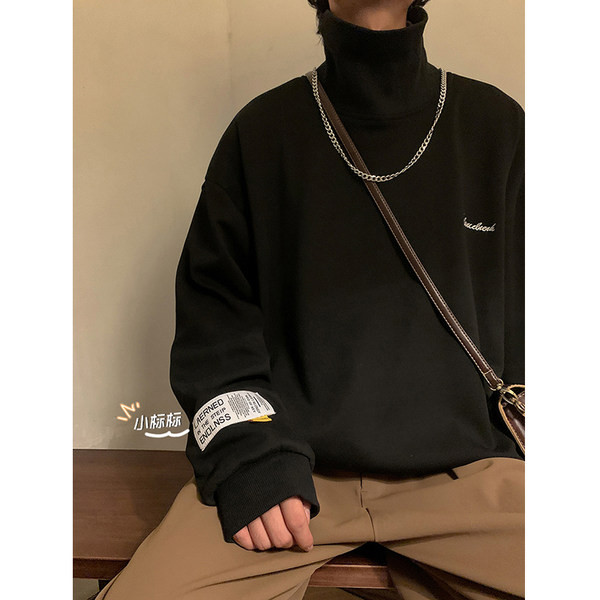 Φαρδύ μοντέλο ανδρική μπλούζα με λογότυπο και γιακά πόλο