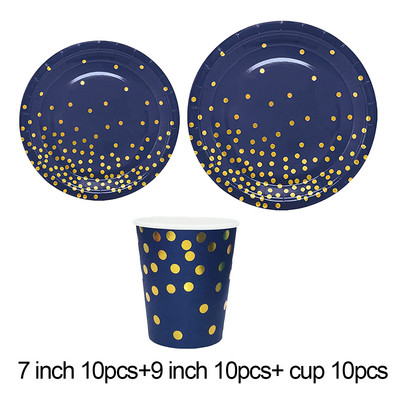 Ühekordne taldrik Sinised kuldtäpid peosalvrätik kahvlitaldrik Laudlina Festival Peokaunistus Palju õnne sünnipäevaks peokaunistus lapsed