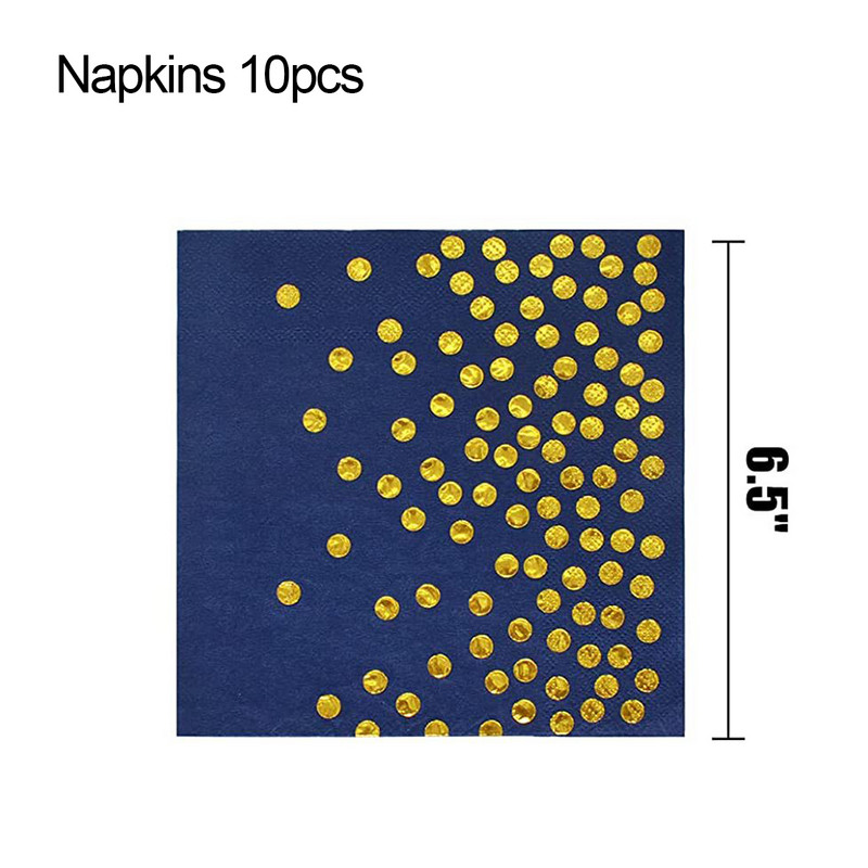 Ühekordne taldrik Sinised kuldtäpid peosalvrätik kahvlitaldrik Laudlina Festival Peokaunistus Palju õnne sünnipäevaks peokaunistus lapsed