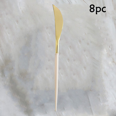 Creativ 8 invitați Vesela albă de unică folosință Golden Edge Farfurii pătrate Cești Favoare de nuntă Decor petrecere La mulți ani Copii Adulti