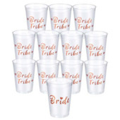 Komandos nuotakos puodeliai Vestuvių vakarėlio plastikiniai puodeliai Rose Gold Komandos nuotakos gėrimo puodeliai Mergvakario mergvakario dekoro reikmenys