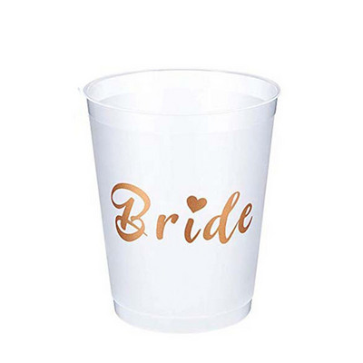 Komandos nuotakos puodeliai Vestuvių vakarėlio plastikiniai puodeliai Rose Gold Komandos nuotakos gėrimo puodeliai Mergvakario mergvakario dekoro reikmenys