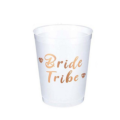 Komandos nuotakos puodeliai Vestuvių vakarėlio plastikiniai puodeliai Rose Gold Komandos nuotakos gėrimo puodeliai Mergvakario mergvakario dekoro reikmenys