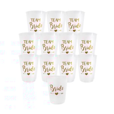 Komandos nuotakos puodeliai Vestuvių vakarėlio plastikiniai puodeliai Rose Gold Komandos nuotakos gėrimo puodeliai Mergvakario mergvakario dekoro reikmenys