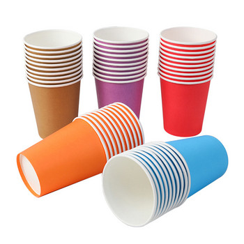 Pure Color Party Χάρτινα ποτήρια μιας χρήσης Juice Cup DIY Διακόσμηση Baby Shower Παιδικά γενέθλια Γάμος για πικνίκ σερβίτσιο