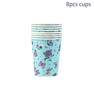 Vesela de unică folosință pentru ziua de naștere farfurie coroană cu fluture roz Servețel ceașcă față de masă fetiță 1-a aniversare decorare pentru baby shower