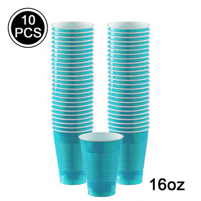 10 bucăți de 16 oz pahare de plastic de unică folosință pentru baby shower, Crăciun, nuntă, petrecere de naștere, decor ceașcă de băut, consumabile pentru bar, restaurant
