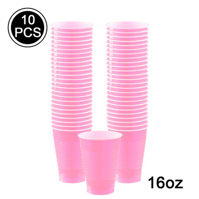 10 bucăți de 16 oz pahare de plastic de unică folosință pentru baby shower, Crăciun, nuntă, petrecere de naștere, decor ceașcă de băut, consumabile pentru bar, restaurant