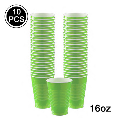 10 bucăți de 16 oz pahare de plastic de unică folosință pentru baby shower, Crăciun, nuntă, petrecere de naștere, decor ceașcă de băut, consumabile pentru bar, restaurant