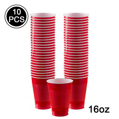 10 bucăți de 16 oz pahare de plastic de unică folosință pentru baby shower, Crăciun, nuntă, petrecere de naștere, decor ceașcă de băut, consumabile pentru bar, restaurant