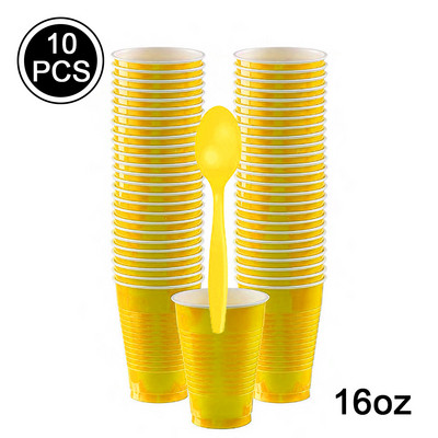 10 bucăți de 16 oz pahare de plastic de unică folosință pentru baby shower, Crăciun, nuntă, petrecere de naștere, decor ceașcă de băut, consumabile pentru bar, restaurant
