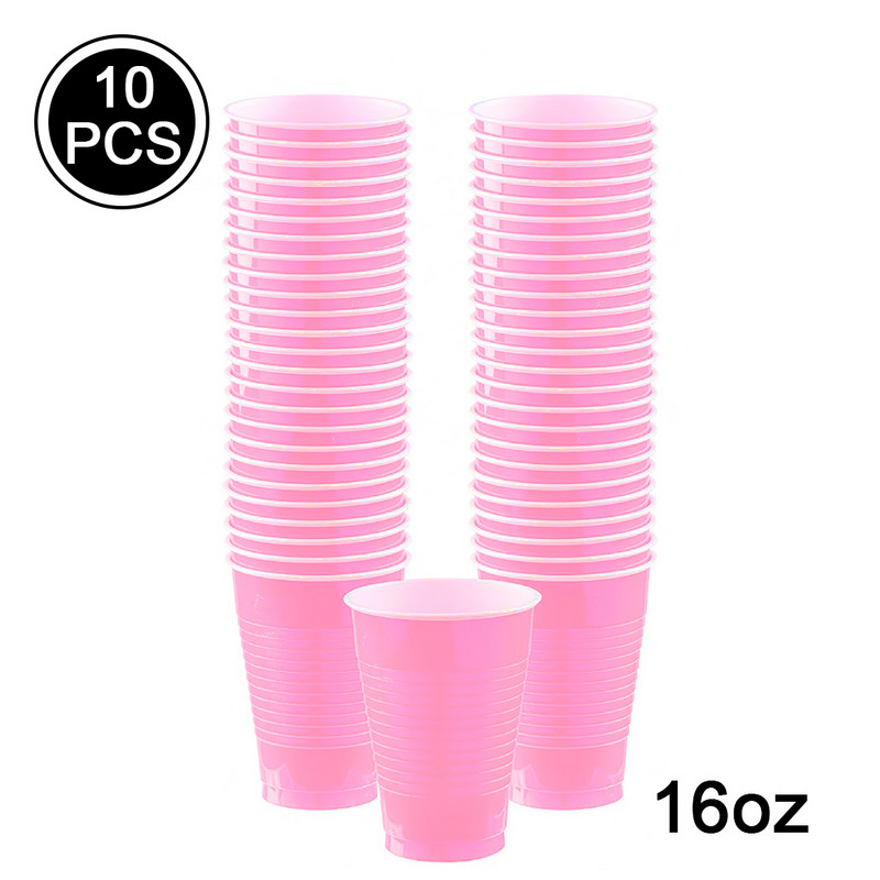 10 bucăți de 16 oz pahare de plastic de unică folosință pentru baby shower, Crăciun, nuntă, petrecere de naștere, decor ceașcă de băut, consumabile pentru bar, restaurant