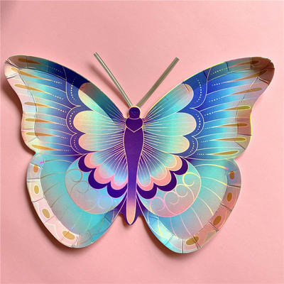 Sretan rođendan Šareni DIY leptir posuđe Papirnati tanjuri Šalice Zalihe za dekoraciju svadbi