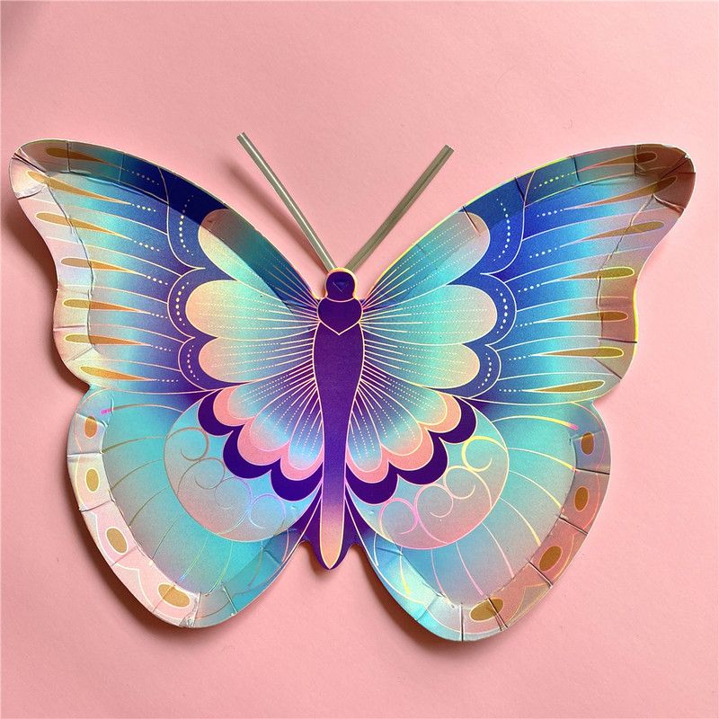 Sretan rođendan Šareni DIY leptir posuđe Papirnati tanjuri Šalice Zalihe za dekoraciju svadbi