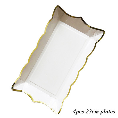 Ορθογώνιο μονόχρωμο επιτραπέζιο σκεύος μίας χρήσης Χάρτινα πιάτα Παιδικό πάρτι γενεθλίων Γάμος προμήθειες διακόσμησης του Αγίου Βαλεντίνου