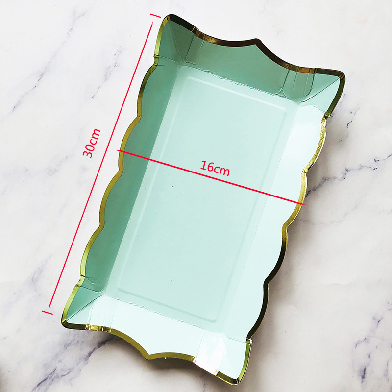 Ορθογώνιο μονόχρωμο επιτραπέζιο σκεύος μίας χρήσης Χάρτινα πιάτα Παιδικό πάρτι γενεθλίων Γάμος προμήθειες διακόσμησης του Αγίου Βαλεντίνου