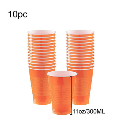Narančasti set za zabavu Jednokratni plastični tanjur Čaša i salvete Posuđe Dekoracija za rođendansku zabavu Baby Shower Božićna svadbena zabava