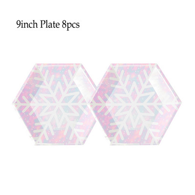 Ružičasti snježni ukrasi Papirnati tanjuri Šalice Transparenti Salvete Baloni Božić Nova godina Rođendan Vjenčanje Baby Shower Oprema za zabavu