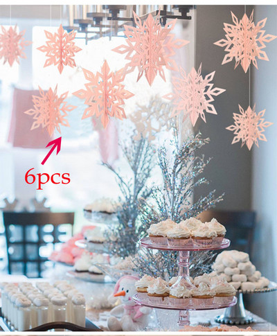 Ružičasti snježni ukrasi Papirnati tanjuri Šalice Transparenti Salvete Baloni Božić Nova godina Rođendan Vjenčanje Baby Shower Oprema za zabavu