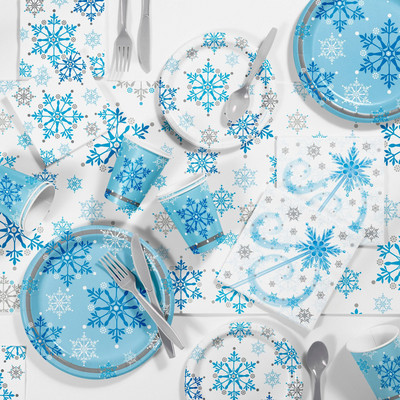 Νέα Frozen Party Decor Θέμα Snowflake Σετ σερβίτσια μιας χρήσης Χάρτινα κύπελλα χαρτοπετσέτες Χαρούμενα χριστουγεννιάτικα διακοσμητικά για το σπίτι