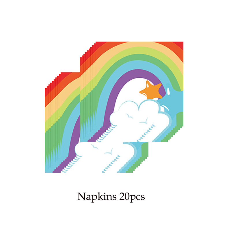 Gimtadienio vaivorykštės vakarėlis Staltiesė Banner Lėkštės Puodeliai Servetėlės Šiaudiniai Mergaitei Vienaragiui Vakarėlio reikmenys Vasaros baseino vakarėlio dekoracijos