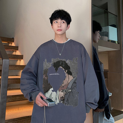 Uue mudeli värvitrükiga meeste pluus