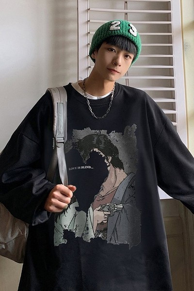 Uue mudeli värvitrükiga meeste pluus