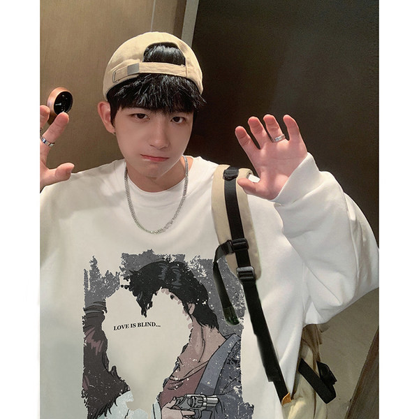 Uue mudeli värvitrükiga meeste pluus