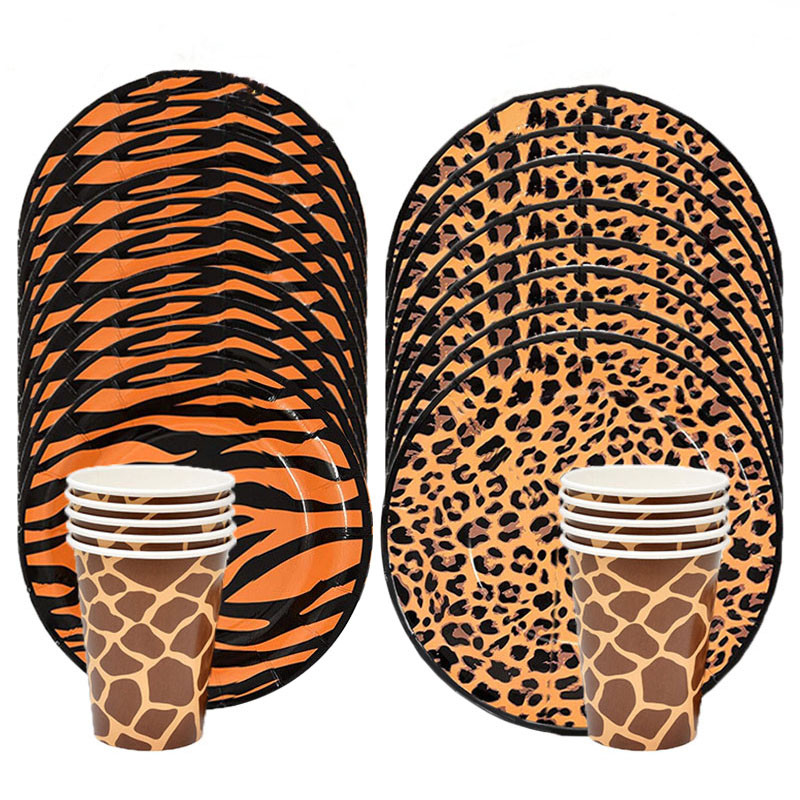 Jungle Forest Zoo Životinjski print Potrepštine za zabavu Set papirnatih ručnika Dekoracija ladice za šalice Safari Dekoracija za sretan rođendan Dječji darovi